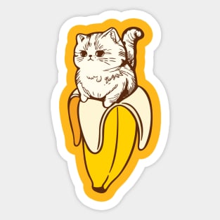 Banana and cat Sticker